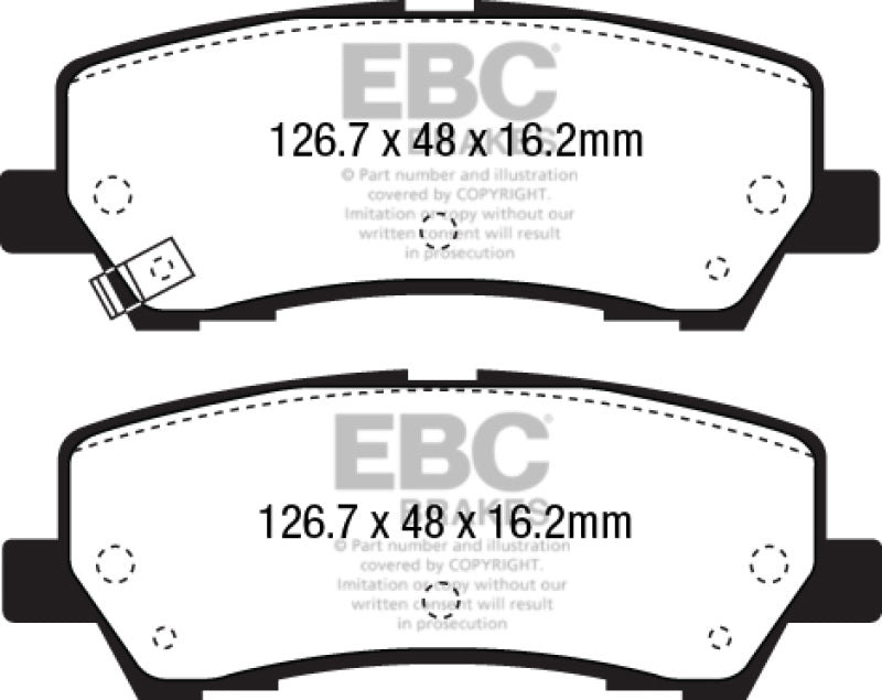 وسادات الفرامل الخلفية من Redstuff لسيارة Ford Mustang 2.3 Turbo Performance Pkg EBC 15+
