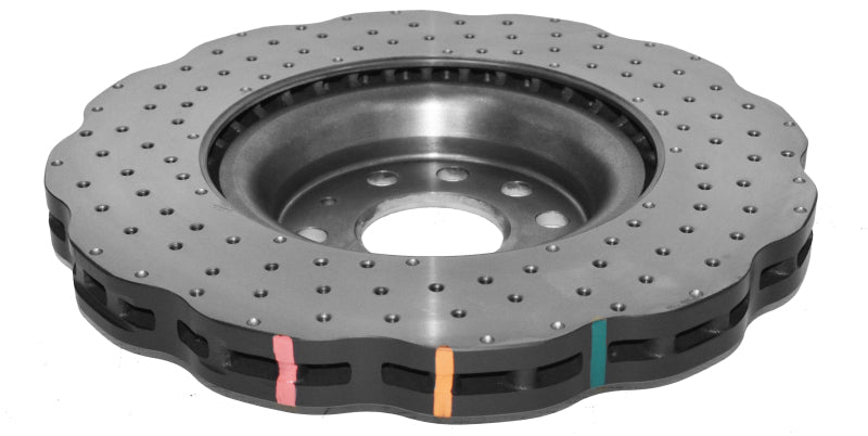 DBA 15-20 Volkswagen Golf R Front 4000 Series Cross Drilled Rotor with Silver Hat