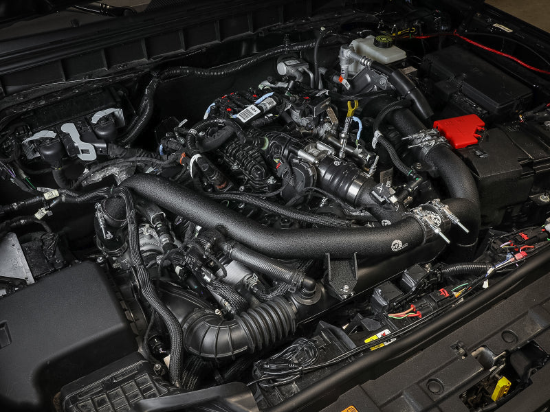 أنبوب شحن بارد من الألومنيوم مقاس 2.75 بوصة لسيارة فورد برونكو V6-2.7Ltt BladeRunner 21-22 - أسود