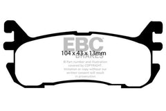 وسادات الفرامل الخلفية من Yellowstuff لسيارة Ford Escort 2.0 EBC 97-02