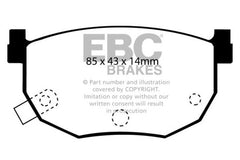 وسادات الفرامل الخلفية Greenstuff لسيارة Hyundai Elantra 2.0 EBC 99-01