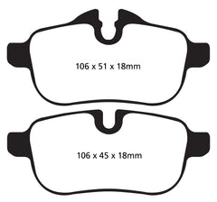 EBC 09+ BMW Z4 3.0 (E89) Redstuff Rear Brake Pads
