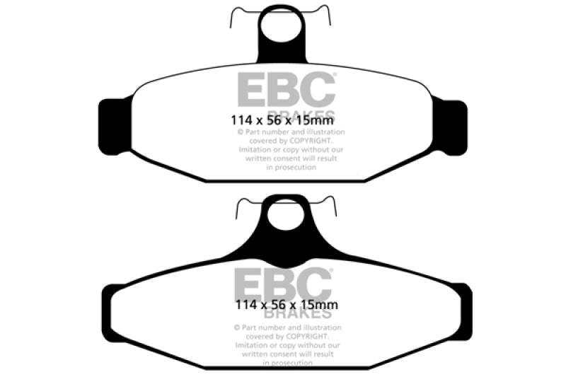 وسادات الفرامل الخلفية Yellowstuff لسيارة أستون مارتن فيراج 5.3 (AP Caliper) طراز EBC 93-00