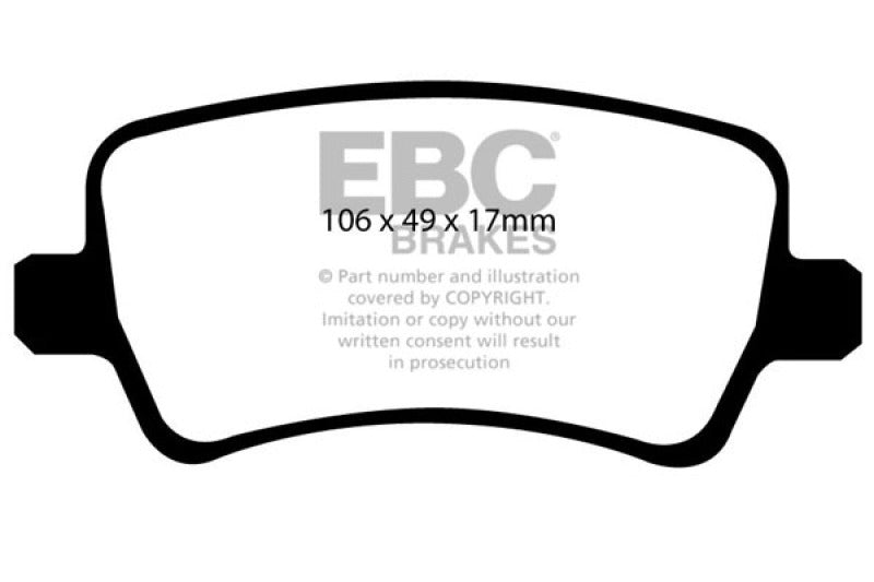 وسادات الفرامل الخلفية Greenstuff لسيارة Land Rover Range Rover Evoque 2.0 Turbo EBC 11-15