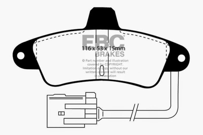وسادات الفرامل الخلفية من Redstuff لسيارة Ford Contour 2.0 EBC 95-00