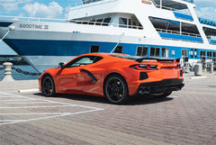 عادم خلفي 3 بوصة Xtreme Cat-Back لسيارة Corsa 2020 Corvette C8 مقاس 4.5 بوصة أسود رباعي الأطراف - يحذف صمام AFM الأصلي