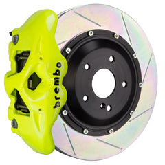 بريمبو 15-23 موستانج خلفي GT BBK 4 مكابس مصبوبة 380x28 2 قطعة دوارة مشقوقة من النوع 1-Fluo. أصفر