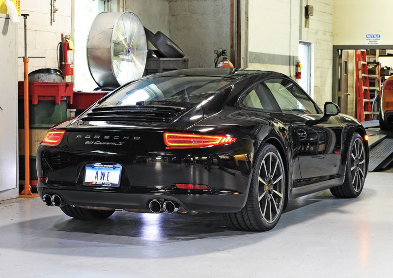 AWE Tuning Porsche 991 SwitchPath Exhaust Tips Chrome Silver لسيارات غير PSE