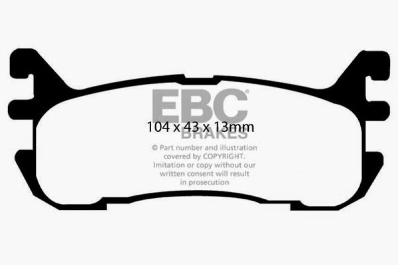 وسادات الفرامل الخلفية من Yellowstuff لسيارة Ford Escort 2.0 EBC 97-02