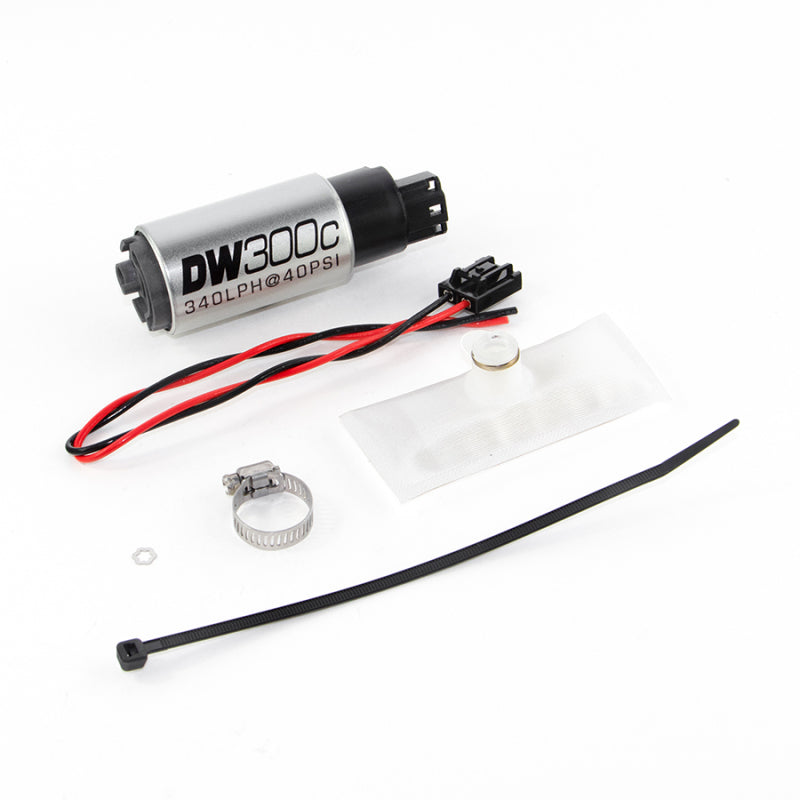 مضخة وقود مدمجة من DeatschWerks 88-91 BMW 325i DW300C 340 LPH مع مجموعة التثبيت (بدون مشابك التثبيت)