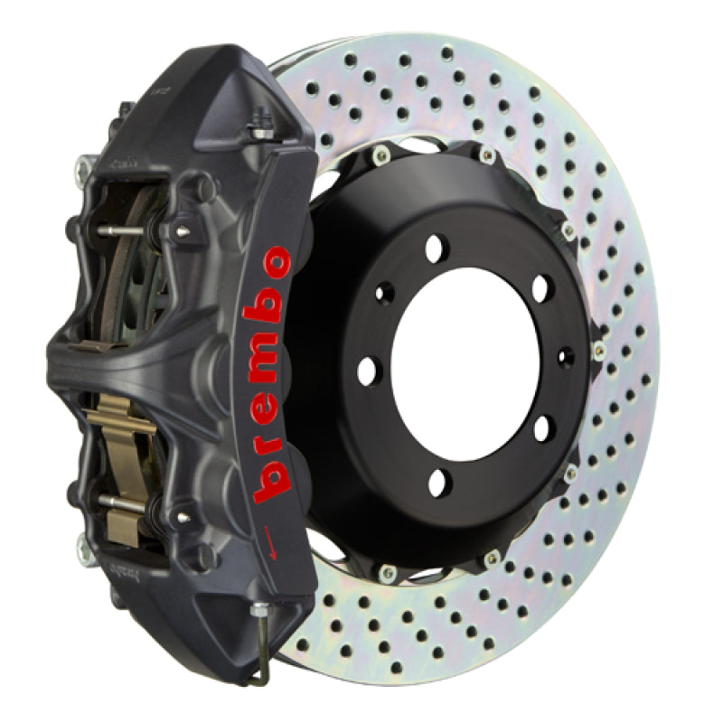 فرامل Brembo F430 Excl CC 05-09 Fr GTS BBK 6Pis Cast 380x32 2pc Rotor Drilled-Black HA