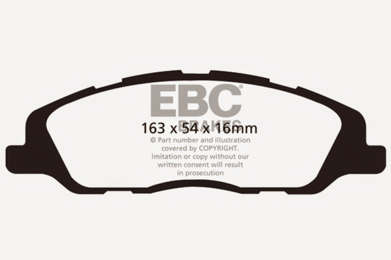 وسادات الفرامل الأمامية من Redstuff لسيارة Ford Mustang 3.7 (A/T+Performance Pkg) EBC 13-14