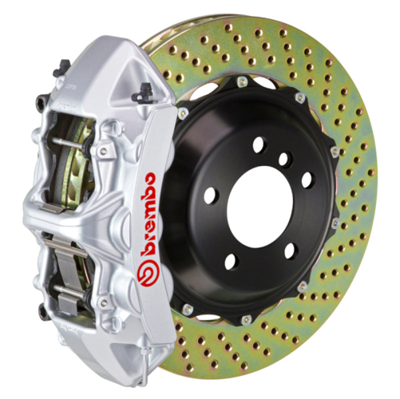 إطارات Brembo 84-87 Testarossa Front GT BBK 6 Piston Cast 380x32 2pc Rotor Drilled-Silver