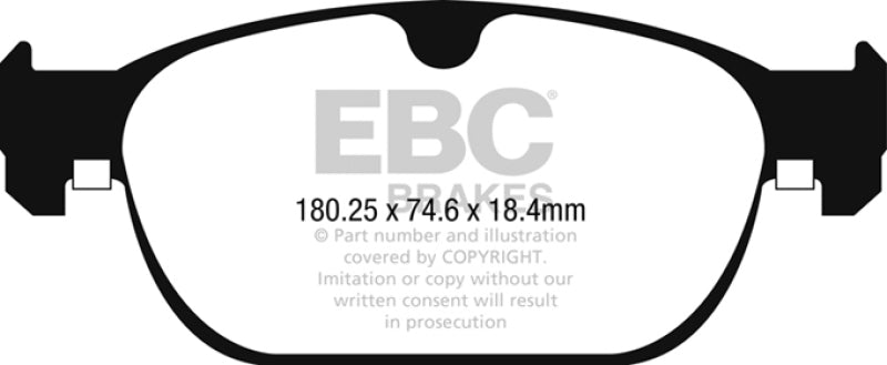 وسادات الفرامل الأمامية من نوع Redstuff لسيارة فولفو S90 2.0L Turbo EBC 2017+