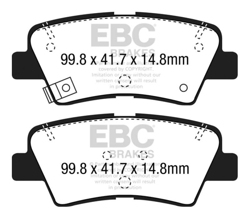 وسادات الفرامل الخلفية Greenstuff EBC 12+ Hyundai Elantra GT 2