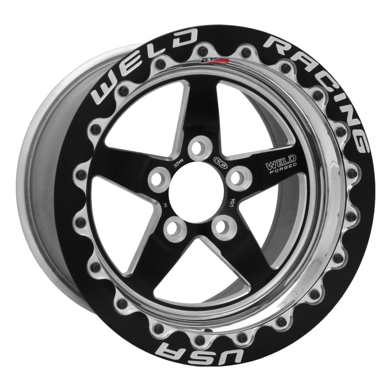 عجلة Weld S71 مقاس 15x10.33 / 4x108 مم BP / 8.5 بوصة BS سوداء (وسادة منخفضة) - قفل حبة واحدة أسود MT