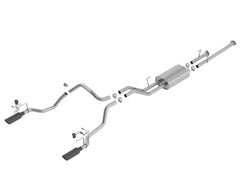 عادم بورلا كات باك تورينج 2014-2018 تويوتا تندرا 4.6 لتر/5.7 لتر V8 AT 2&amp;4WD Crew Max - طرف كروم أسود
