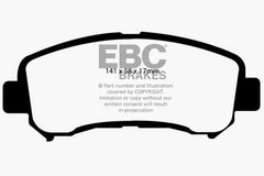 وسادات الفرامل الأمامية Greenstuff EBC 14+ Nissan Juke 1.6 Turbo Nismo RS