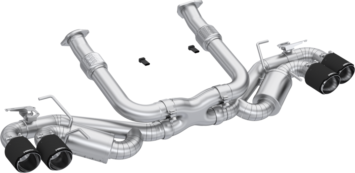 MBRP 3" Cat-Back, Quad Rear Outlet w/ Carbon Fiber Tips, Chevrolet Corvette C8 6.2L 2020-2025, T304 Stainless Steel