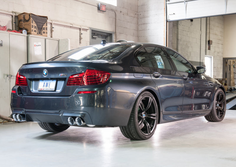 AWE Tuning BMW F10 M5 Touring Edition Axle-Back Exhaust Tips Chrome Silver