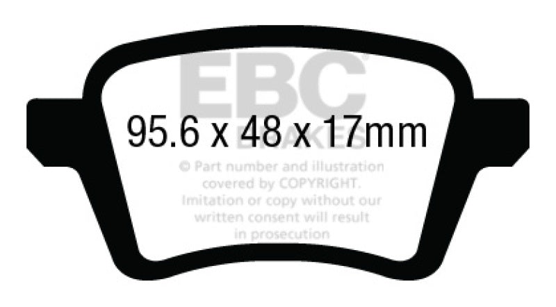وسادات الفرامل الخلفية Greenstuff لسيارة Fiat 500L 1.4 Turbo EBC 13+