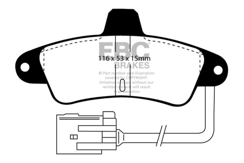 وسادات الفرامل الخلفية من Redstuff لسيارة Ford Contour 2.0 EBC 95-00