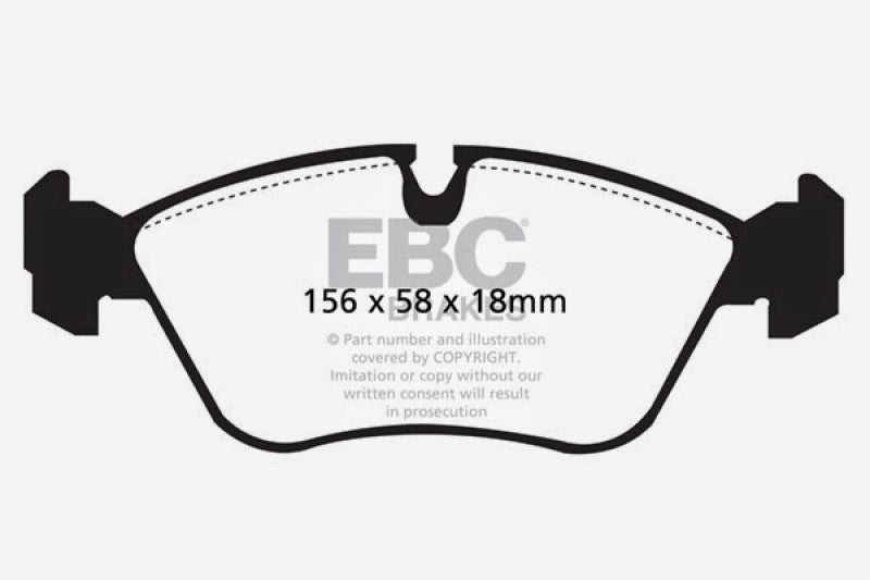 وسادات الفرامل الأمامية من Redstuff لسيارة Volvo 850 2.3 Turbo EBC 93-97