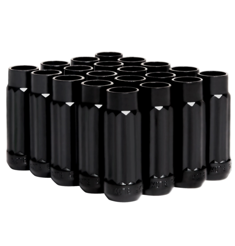 صواميل العجلات ذات 12 جانبًا من BLOX Racing P17 Tuner مقاس 12x1.5 - فولاذ أسود - مجموعة من 20 قطعة (المقبس غير متضمن)