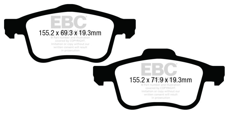وسادات الفرامل الأمامية EBC 13+ Fiat 500L 1.4 Turbo Redstuff