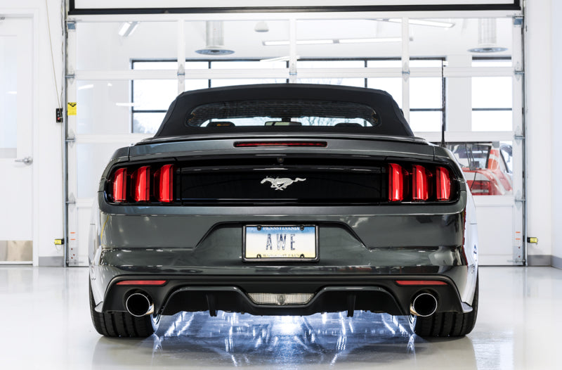 نظام عادم AWE Tuning S550 Mustang EcoBoost Axle-back - إصدار Touring (أطراف من الكروم الفضي)