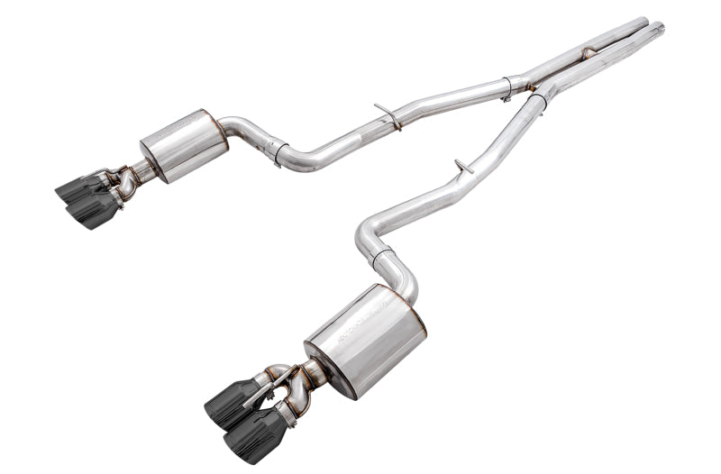 AWE Tuning 2017+ Challenger 5.7 Touring Edition Exhaust - غير رنيني - نصائح رباعية سوداء ماسية