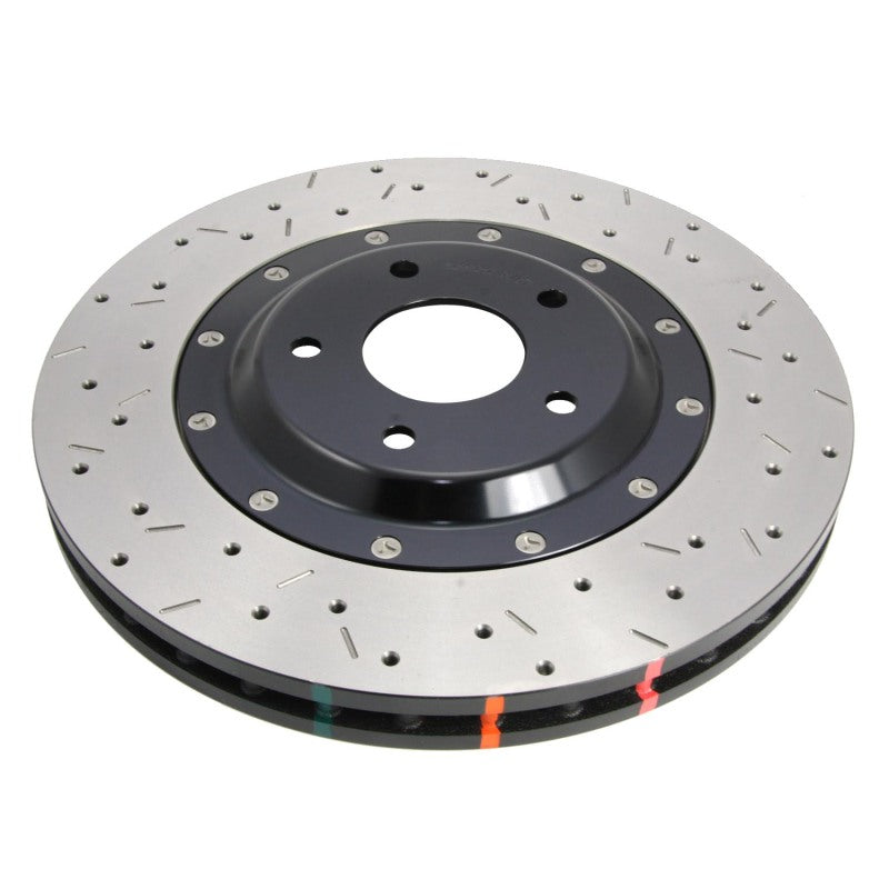 DBA 02-10 WRX / 13+ FR-S / 13+ BRZ Premium Front Drilled &amp; Slotted Rotor 5000 Series مع Black Hat