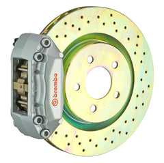 بريمبو 04-08 مازدا 6/06-08 فيوجن أمامي GT BBK 4 مكابس مصبوبة قطعتان 330x28 قطعة واحدة دوار مثقوب - فضي