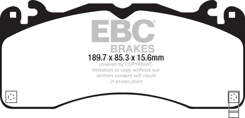 وسادات الفرامل الأمامية من Redstuff لسيارة Ford Mustang 5.0 Performance Pkg EBC 15+