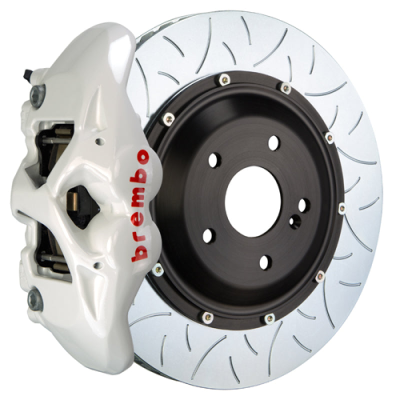 فرامل Brembo 15-18 M3 Excl CC Rr GT BBK 4Pis Cast 380x28 2pc Rotor Slotted Type3-White