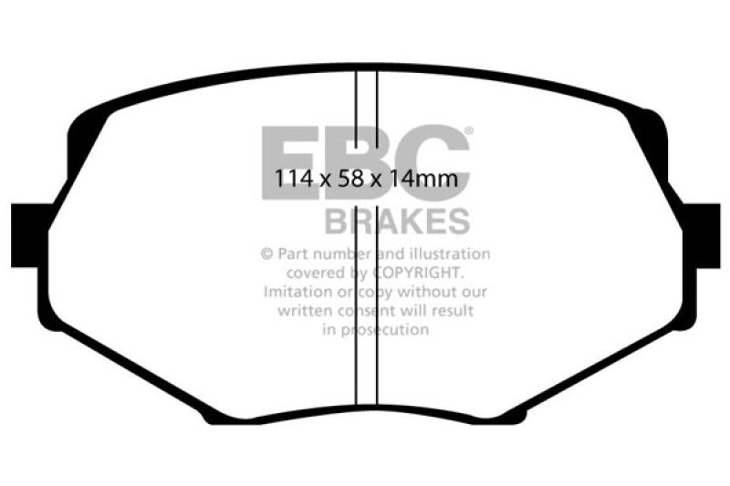 وسادات الفرامل الأمامية Yellowstuff لسيارة Mazda Miata MX5 1.8 EBC 94-01