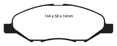 EBC 09-11 Nissan Versa 1.6 Greenstuff Front Brake Pads