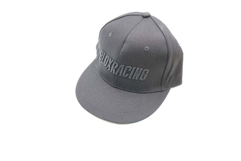 قبعة BLOX Racing Snapback باللون الأسود مع شعار أسود - Blox Racing - قبعة مسطحة جديدة