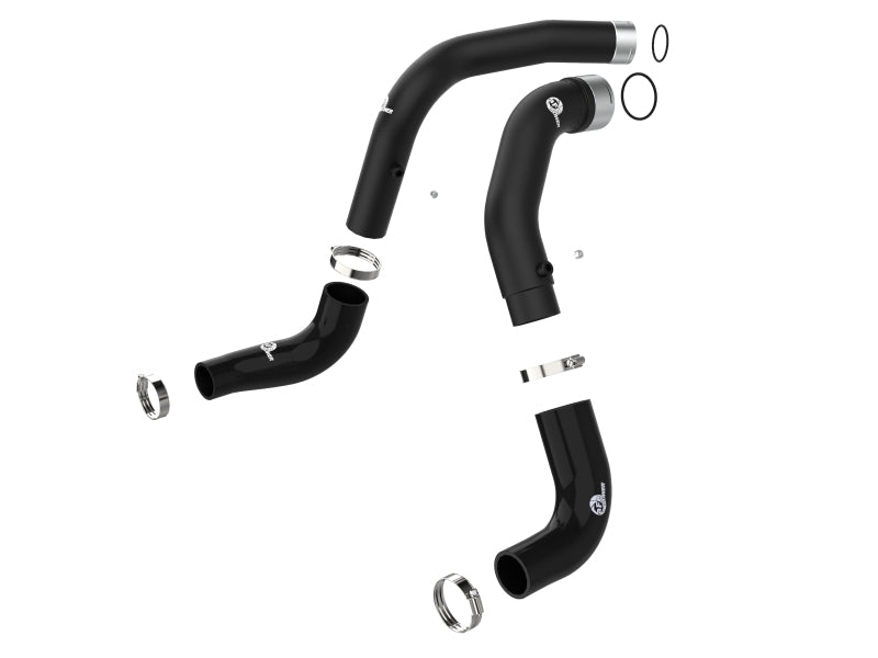 طقم مبرد داخلي أسود مقاس 3 بوصات من aFe BladeRunner، مواسير جانبية ساخنة وباردة، لسيارة Jeep Wrangler V6-3.0L موديلات 20-21