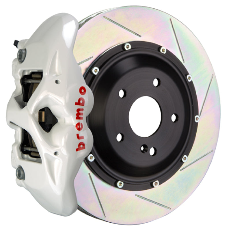 بريمبو 15-18 M3 (مكابح CC) Rr GT BBK 4Pis Cast 380x28 2pc Rotor Slotted Type1-White