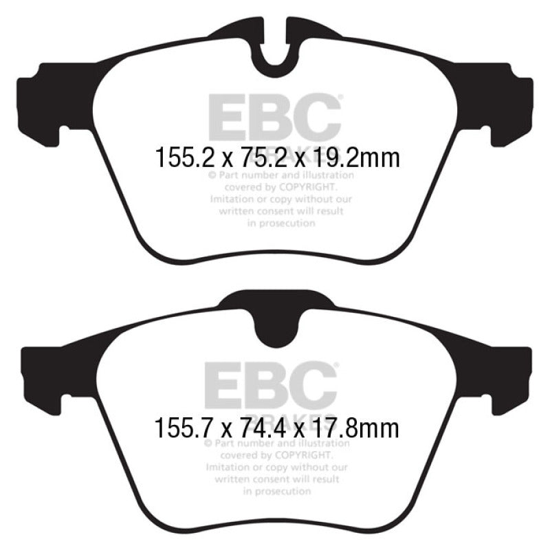 وسادات فرامل أمامية من Redstuff EBC 13+ لسيارة جاكوار F-Type (أقراص من الحديد الزهر فقط) 3.0 Supercharged (340)