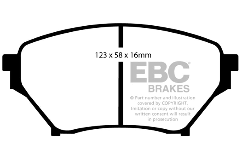 وسادات فرامل أمامية من Yellowstuff لسيارة Mazda Miata MX5 1.8 (نظام تعليق رياضي) طراز EBC 01-03