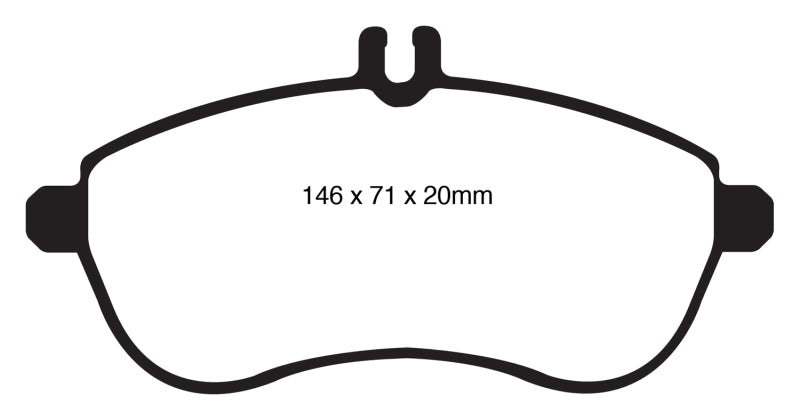 وسادات الفرامل الأمامية من Redstuff لسيارة Mercedes-Benz C250 (W204) 1.8 Turbo EBC 12-14