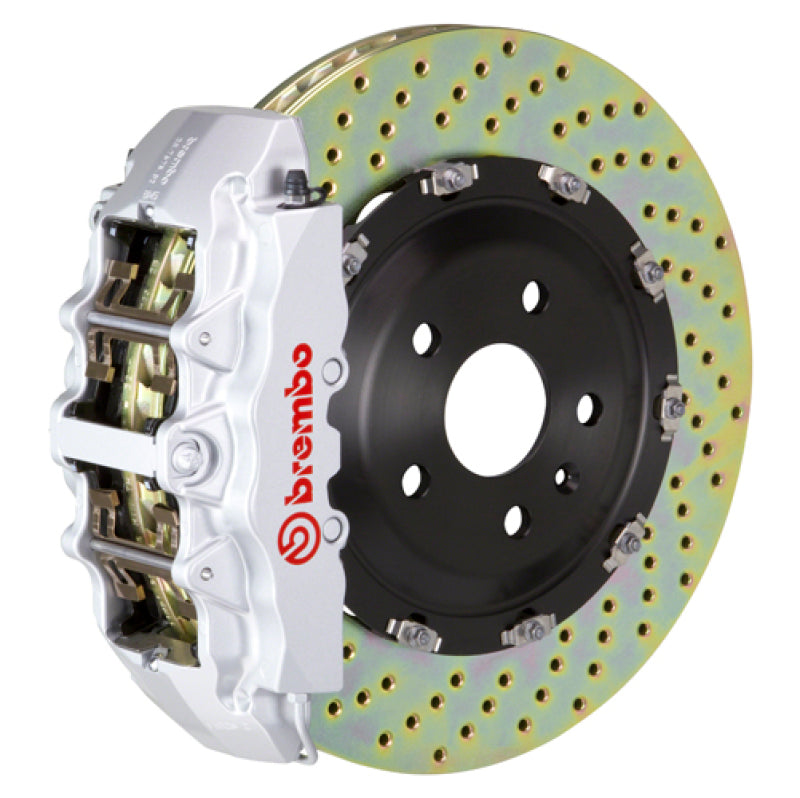 إطار Brembo 11-23 Charger مع محرك V8 Exc AWD/SRT8 Fr GT BBK 6Pis Cast 380x34 2pc Rotor Drilled-Silver
