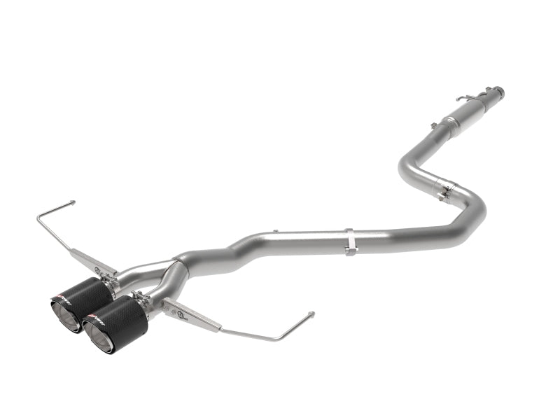 عادم aFe Takeda Cat-Back من ألياف الكربون لسيارة Hyundai Veloster 304SS موديل 19-20 بطرفين