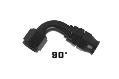 Aeromotive PTFE Hose End - AN-12 - 90 Deg - Black Anodized