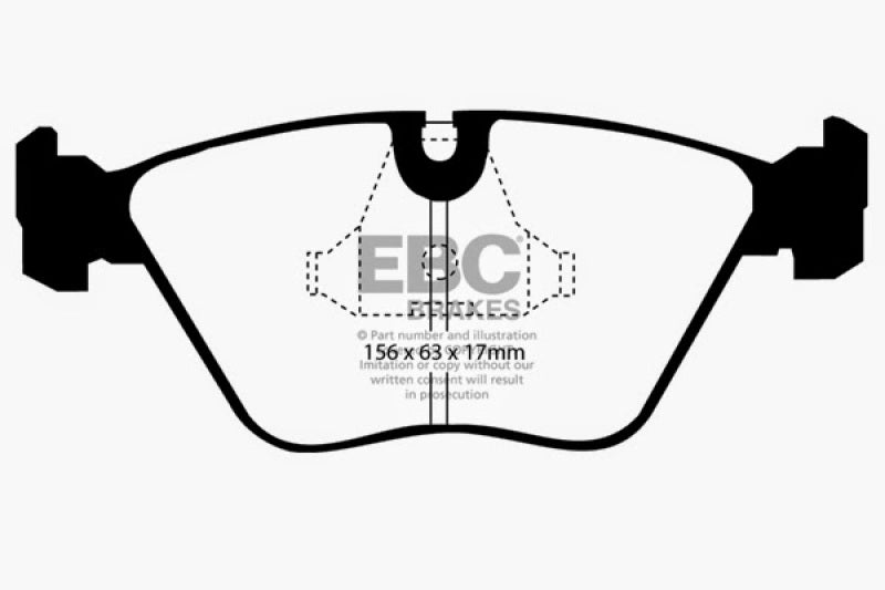 وسادات الفرامل الأمامية من Redstuff لسيارة Audi 200 2.2 Turbo (ATE) EBC 89-91