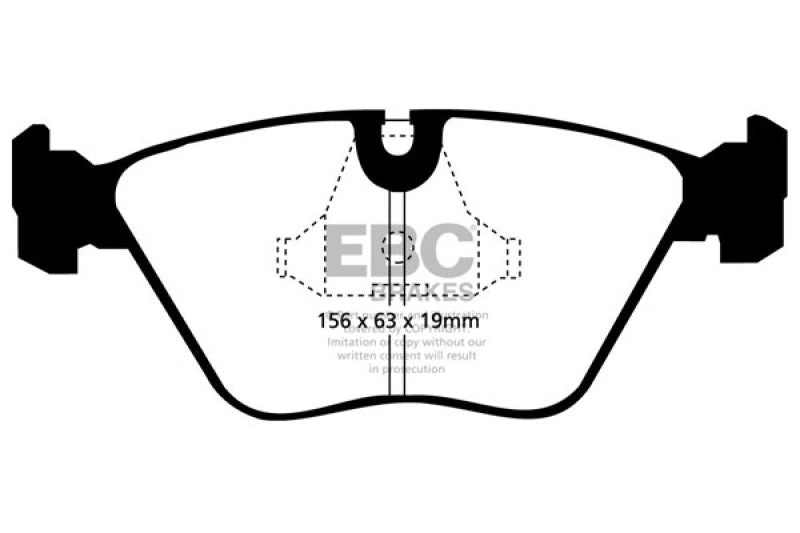 وسادات الفرامل الأمامية من Redstuff لسيارة BMW M3 3.0 (E36) موديل EBC 92-95