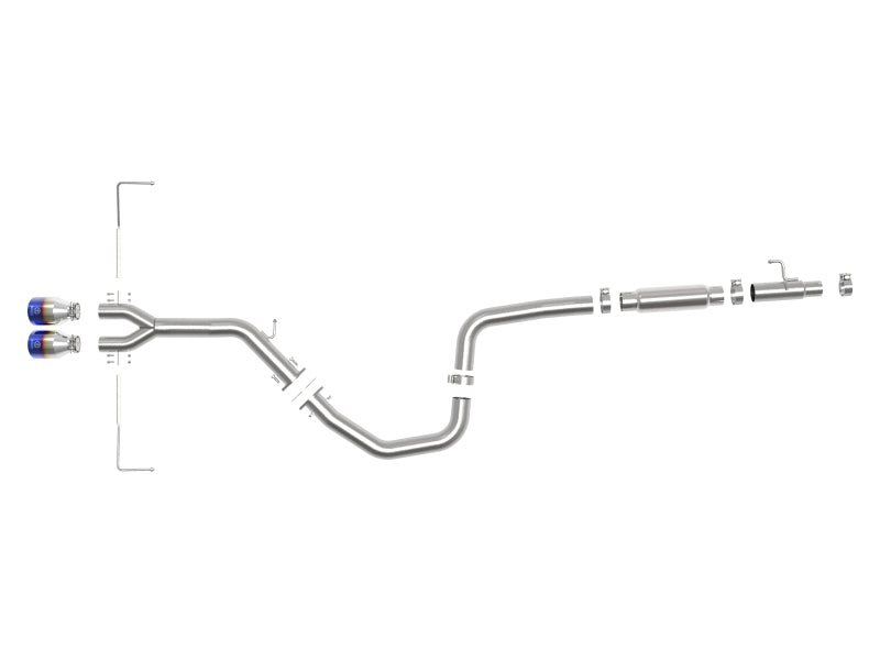 عادم aFe Takeda Cat-Back 19-20 Hyundai Veloster 304SS Blue Flame Dual Tips