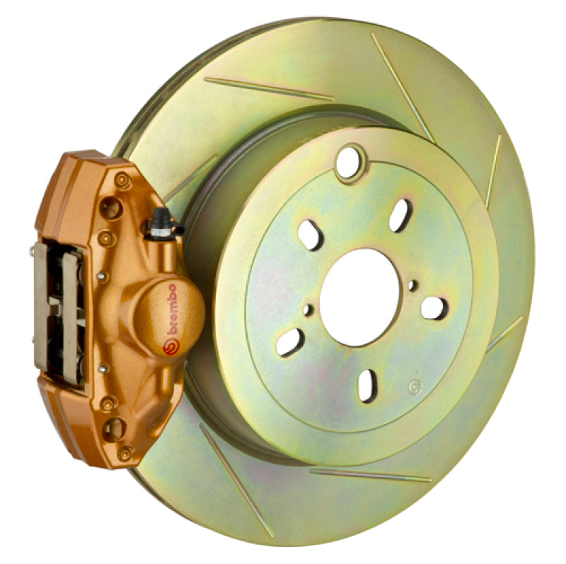 بريمبو 02-07 Impreza/WRX GT BBK خلفي 2 مكبس مصبوب 2 قطعة 316 × 20 قطعة واحدة دوار مشقوق النوع 1 - ذهبي